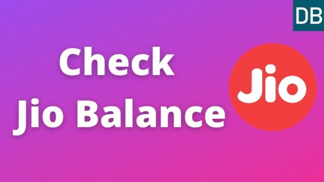 Check Jio Balance