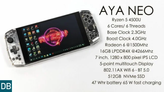 AYA NEO Gaming Console: The World's first 7nm AMD Ryzen powered