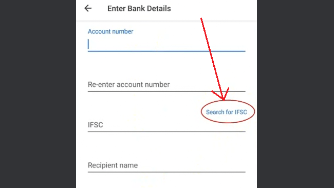 Find IFSC in Google Pay: Step 3
