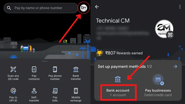 Adding Bank account in Google Pay