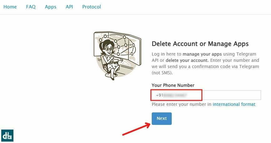 Steps to delete telegram account on pc
