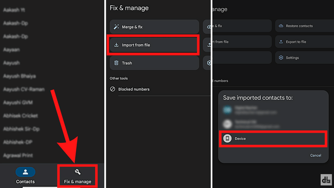Steps to Import Contact from Google Contacts