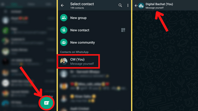 WhatsApp self chat feature to chat yourself