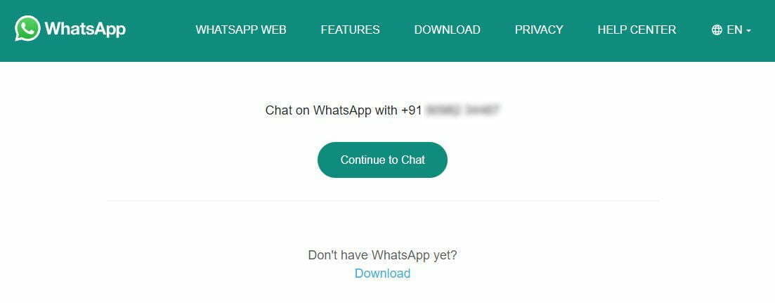 WhatsApp self chat link