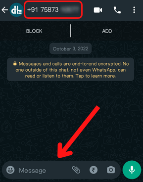WhatsApp message through Truecaller