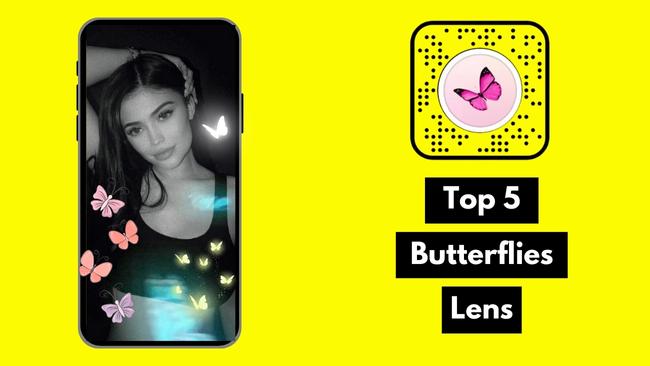 Best Butterfly lenses with snapcode on Snapchat smartphone