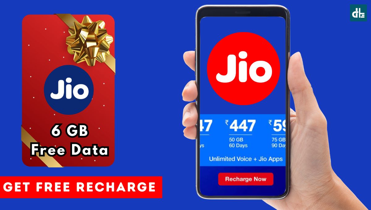 Phone showing get free Jio recharge data trick 2024
