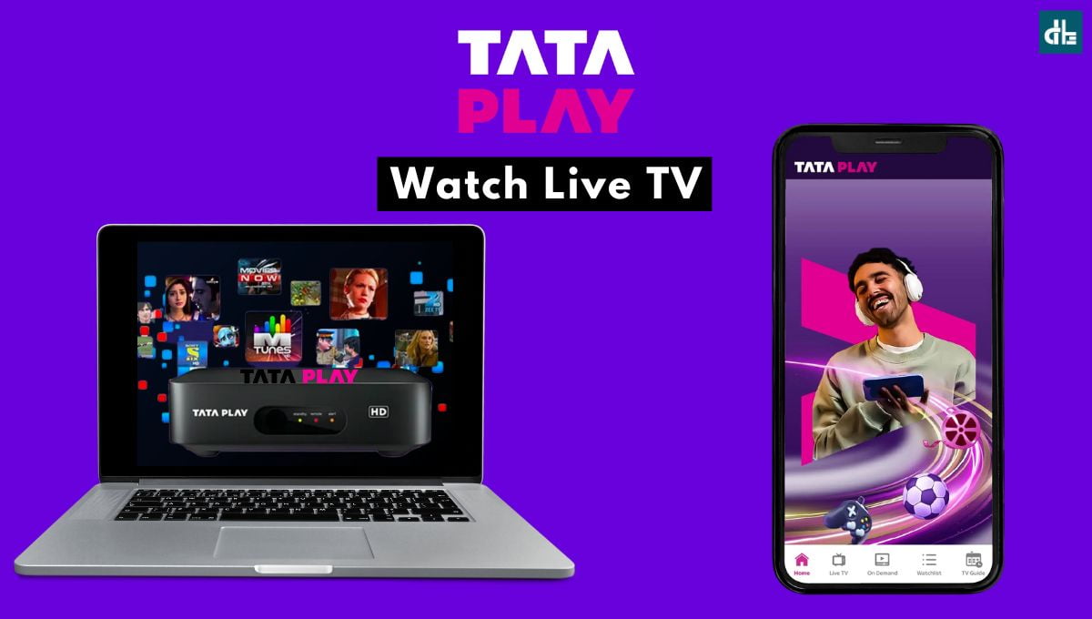 Tata Play Live TV watching on laptop and mobile